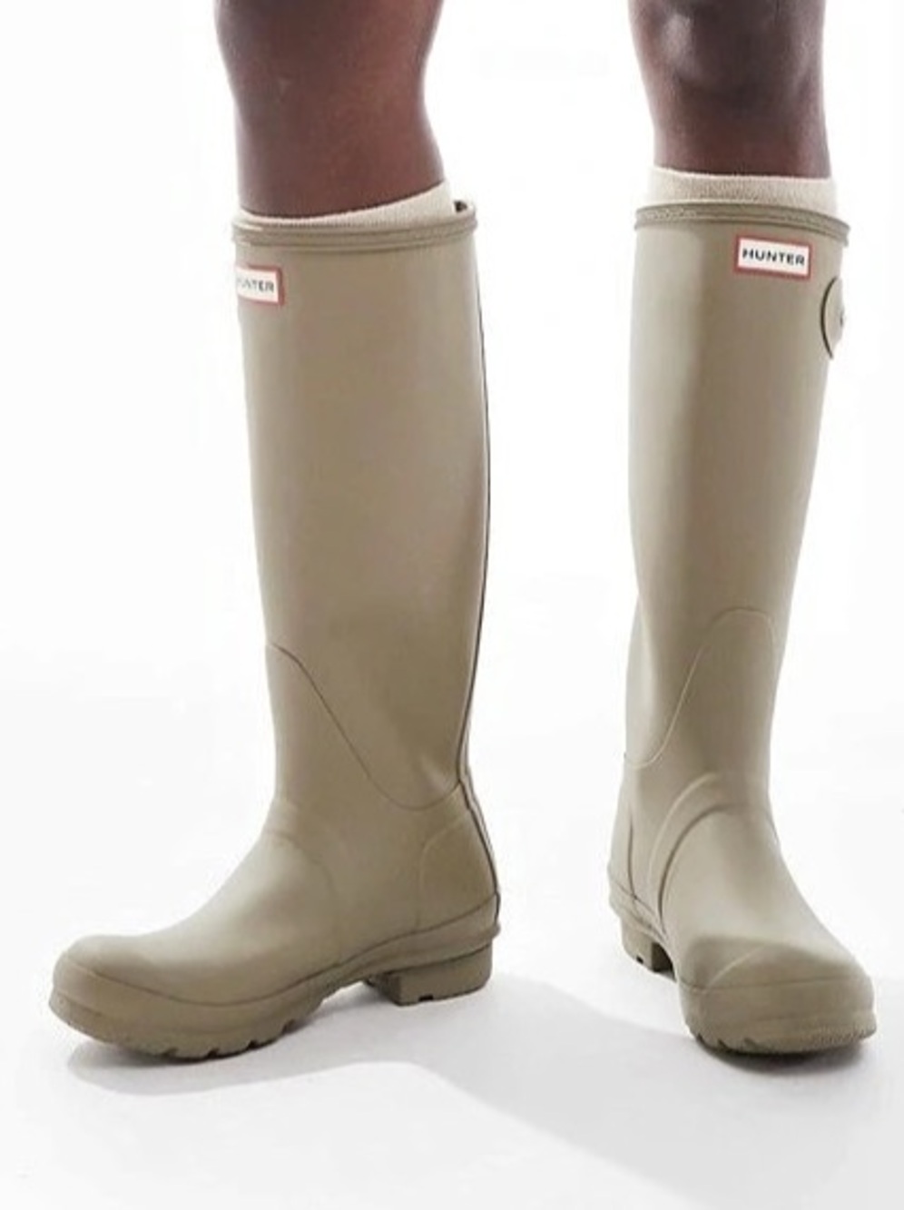 Hunter Original Tall Waterproof Rain Boots Natural Taupe NWB